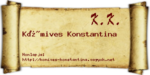 Kőmives Konstantina névjegykártya